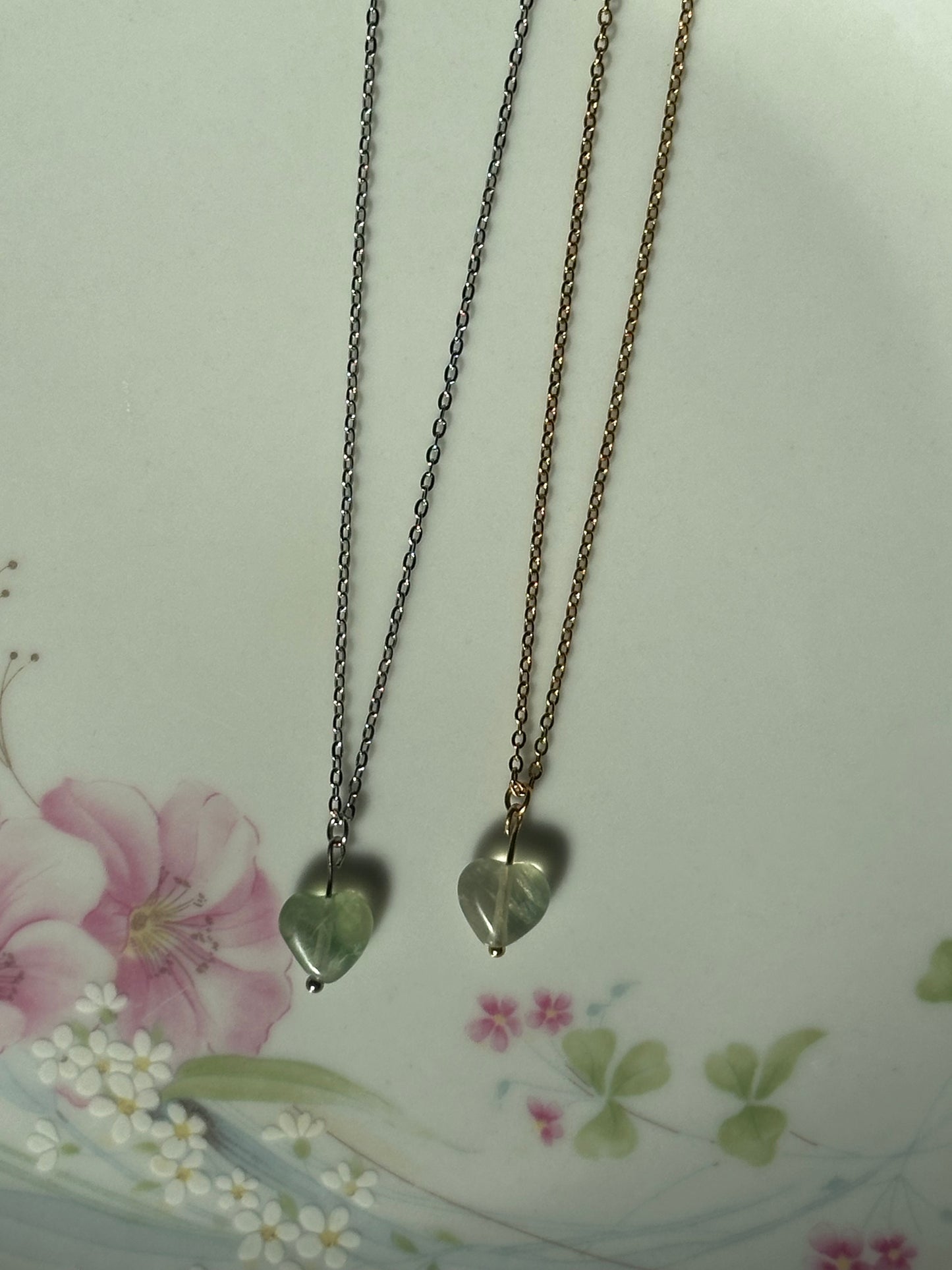 Flourite Crystal Heart Necklace