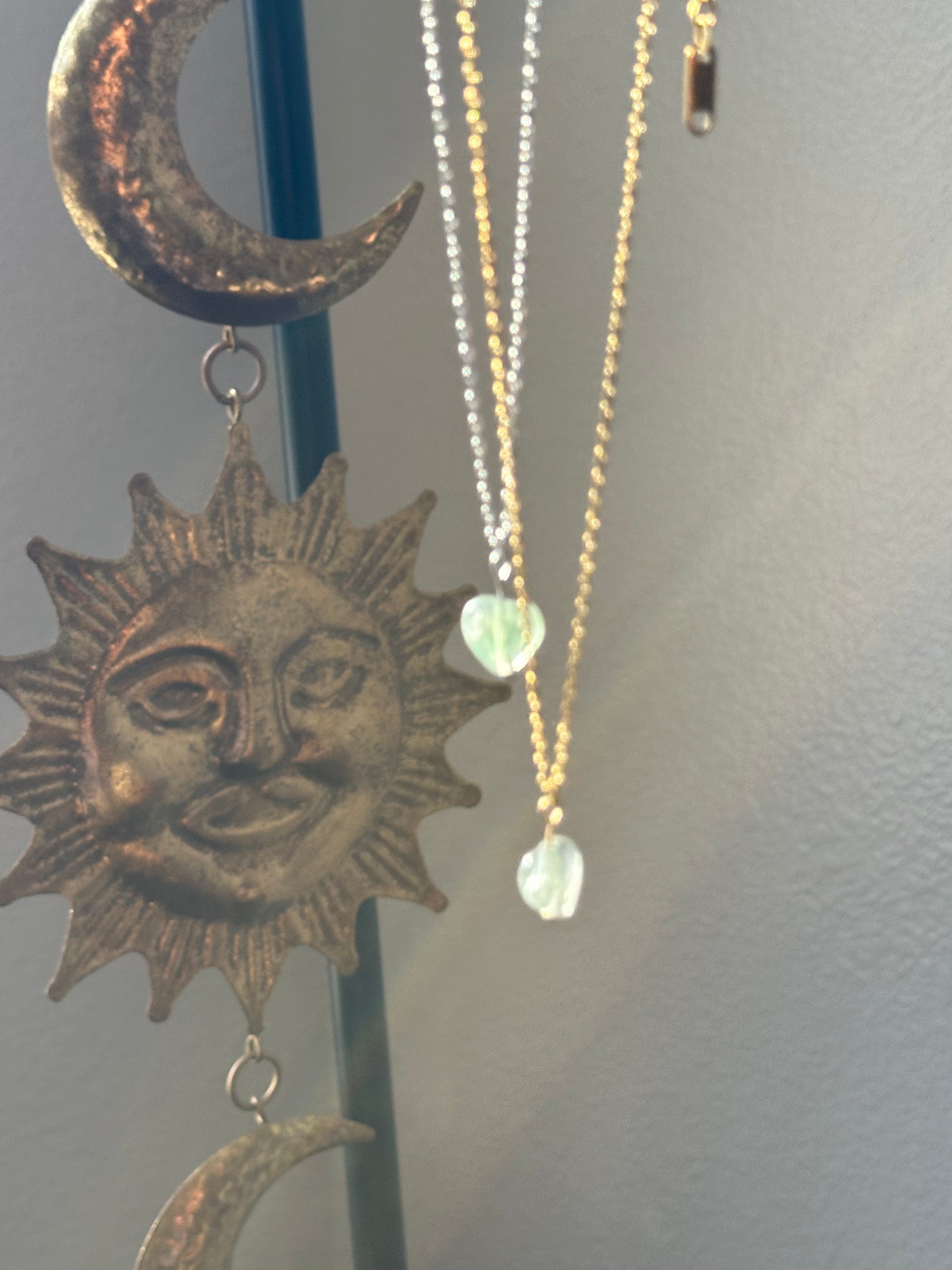 Flourite Crystal Heart Necklace