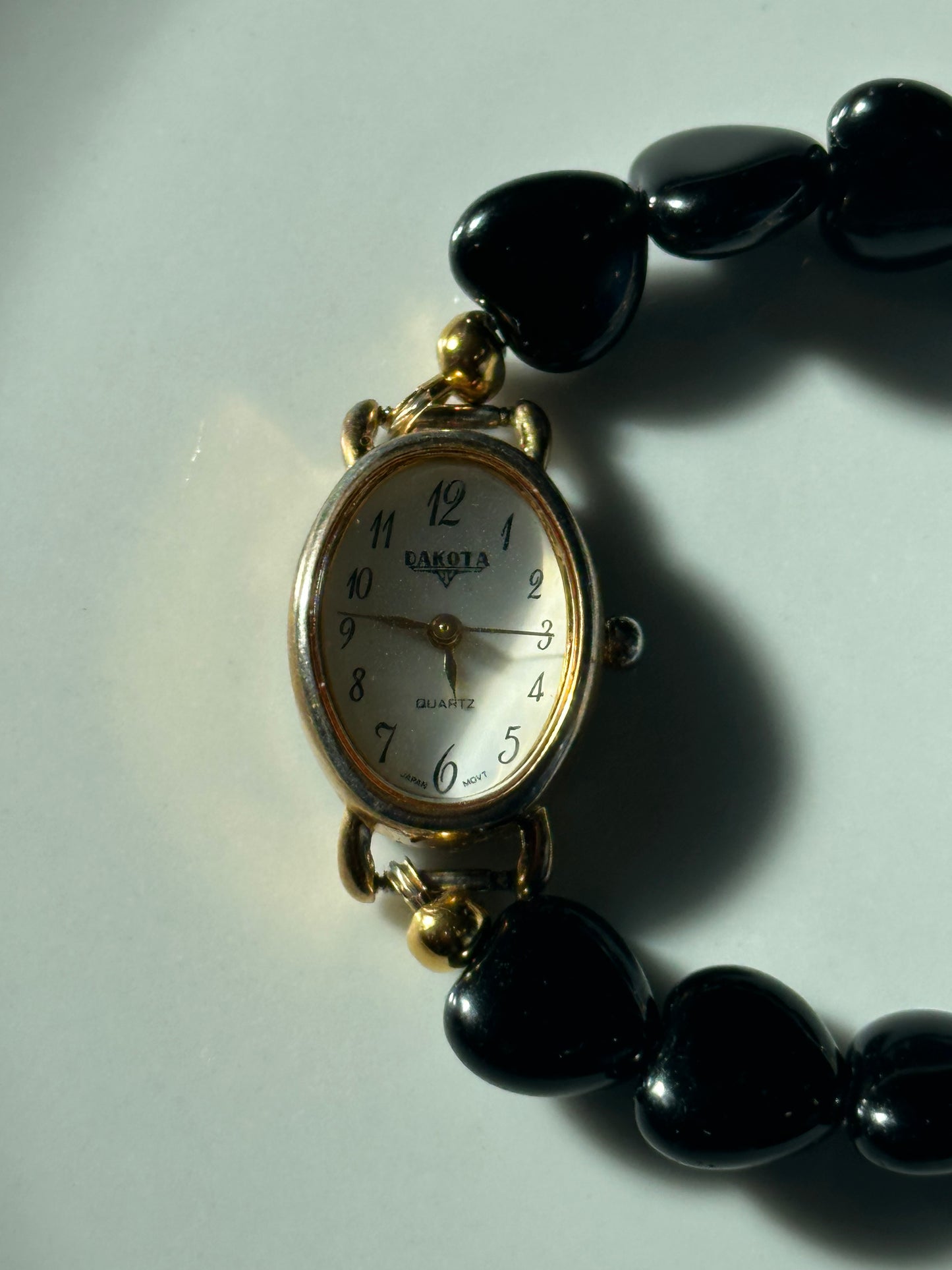 Black Heart Beaded Watch