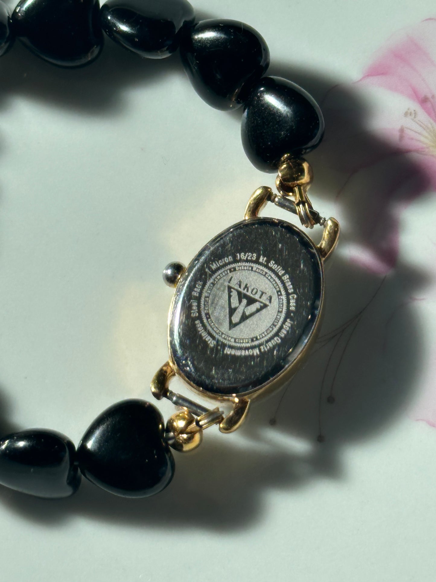 Black Heart Beaded Watch