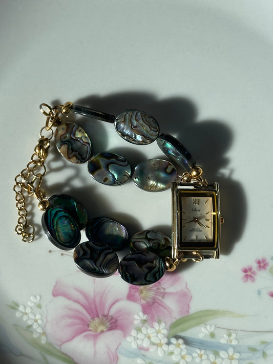 Abalone Shell Oval Beaded Watch