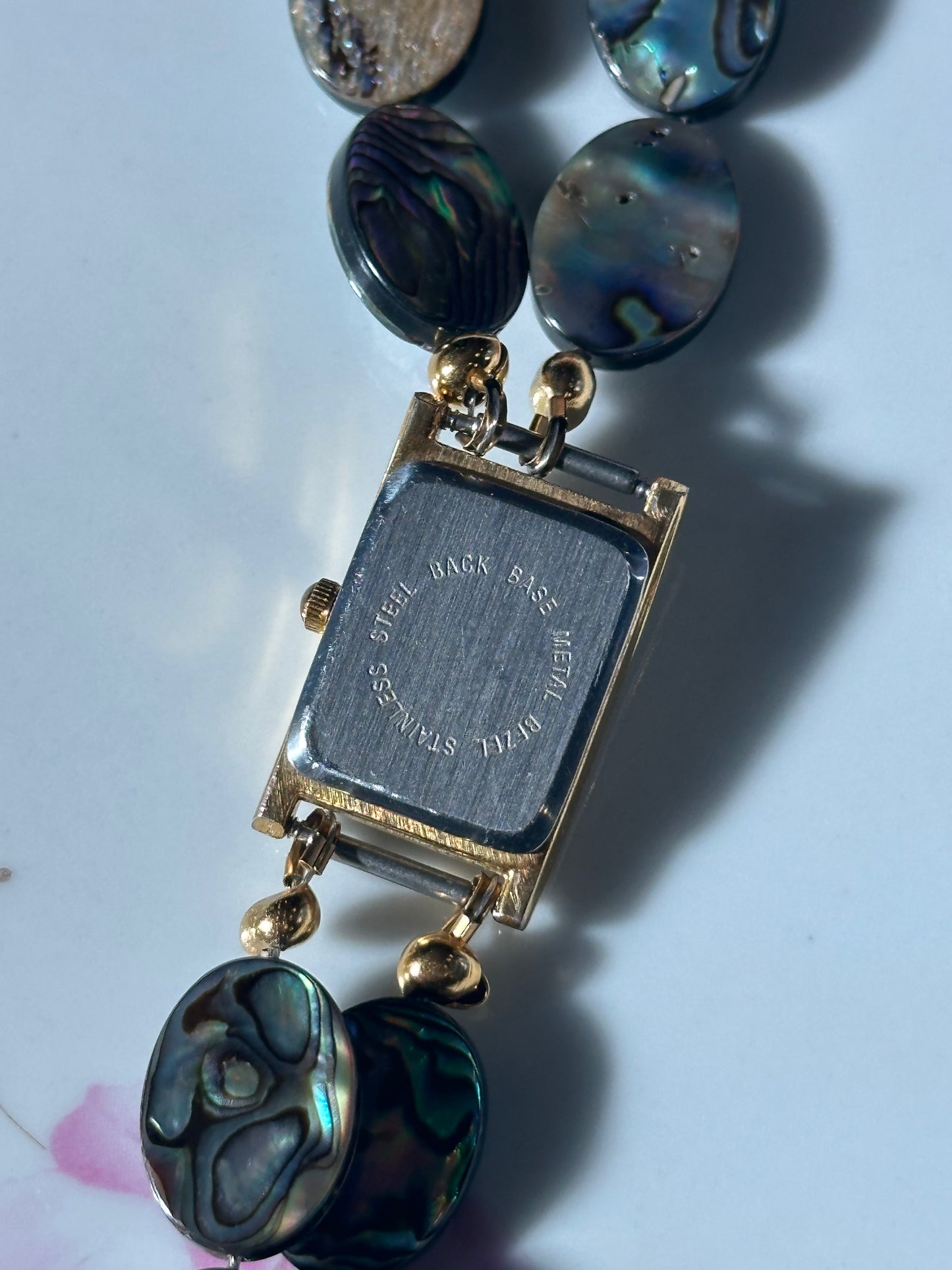 Abalone Shell Oval Beaded Watch