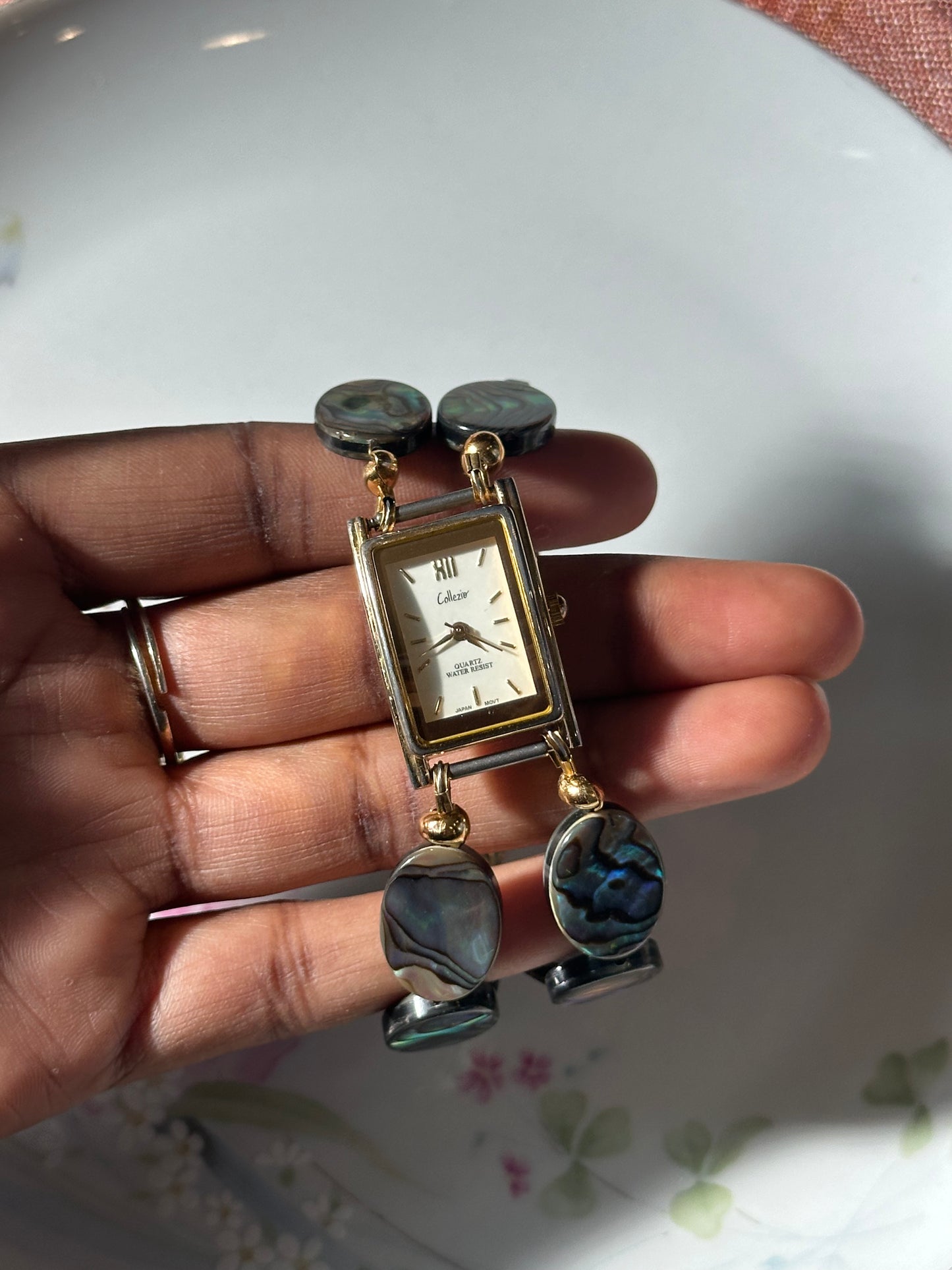 Abalone Shell Oval Beaded Watch