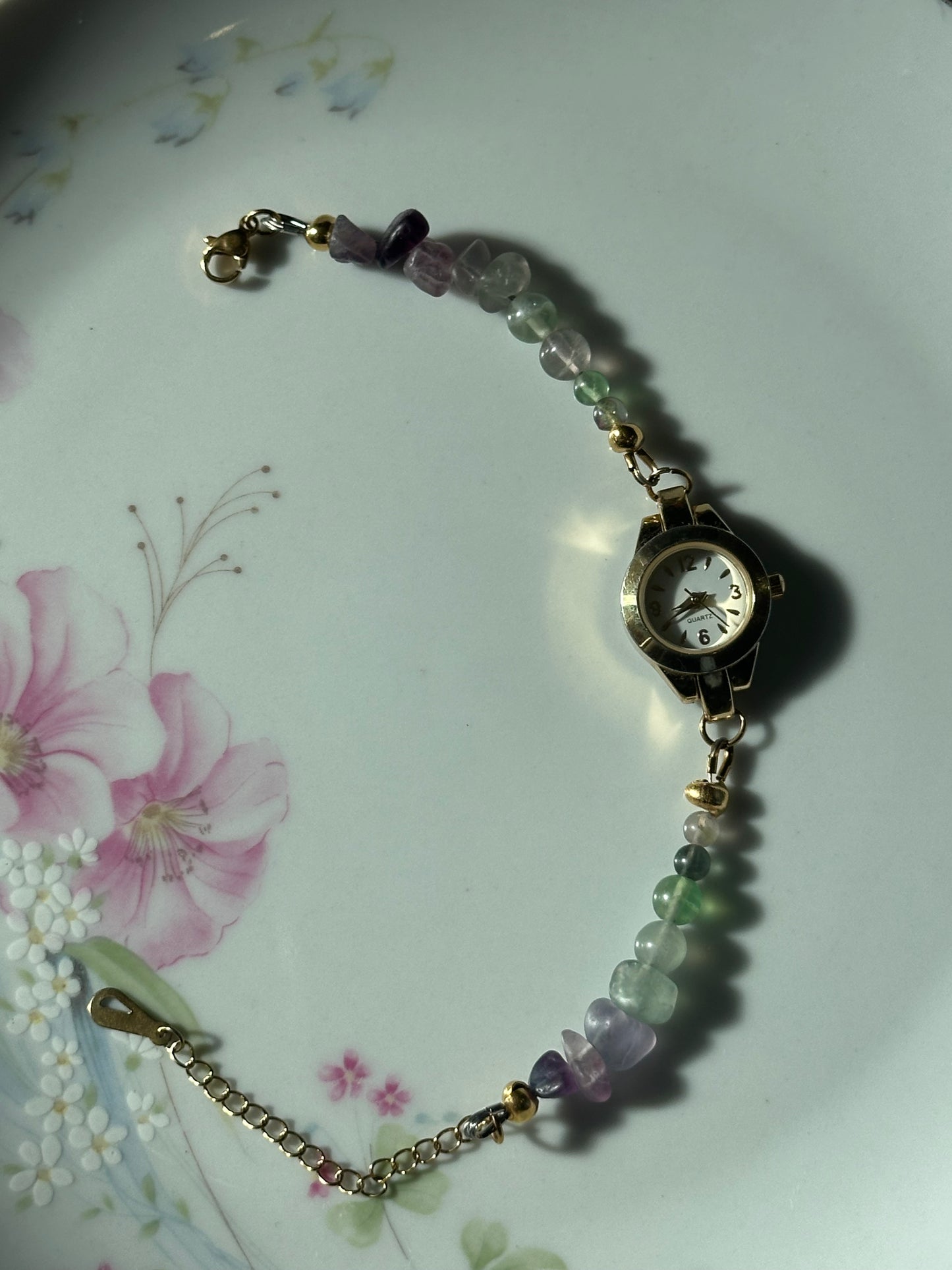 Beaded Fluorite Crystal Watch