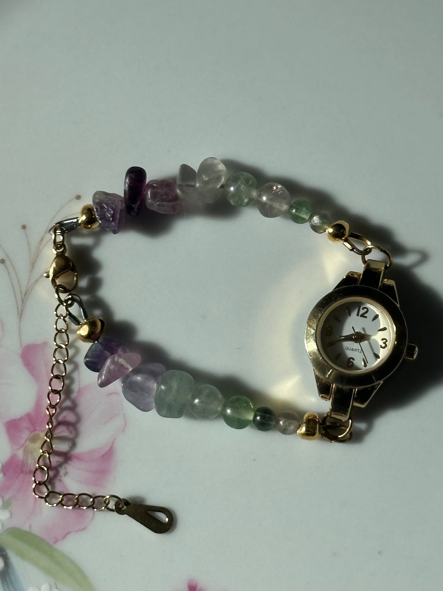 Beaded Fluorite Crystal Watch