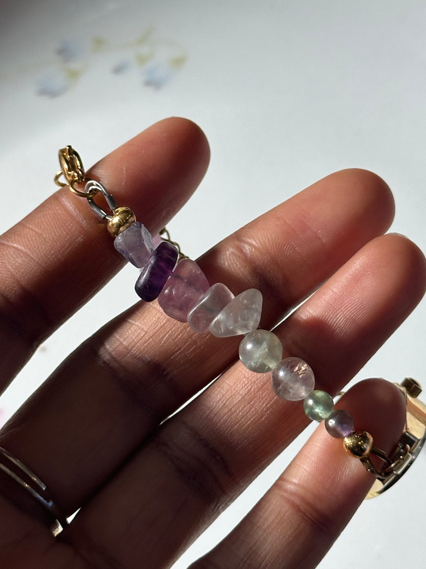 Beaded Fluorite Crystal Watch