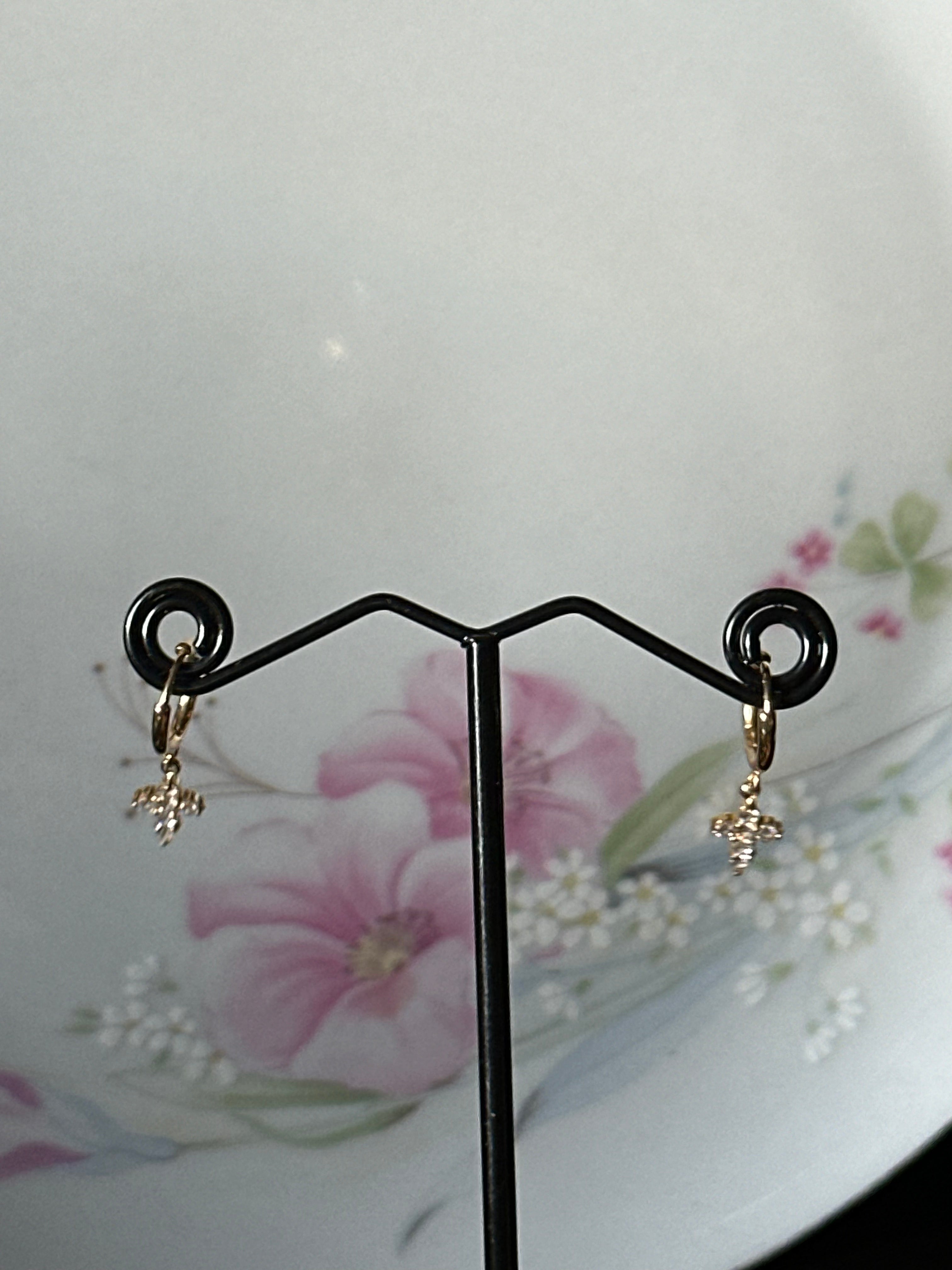Mini Cross Dangle Earrings