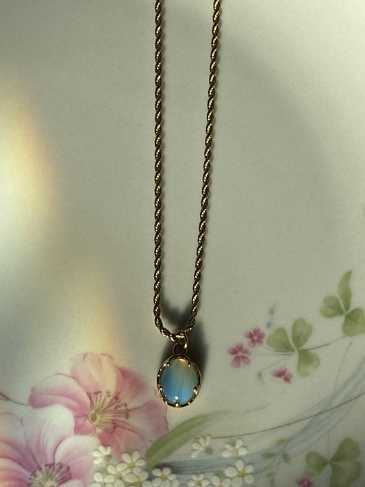 Twist Opal Pendant Necklace