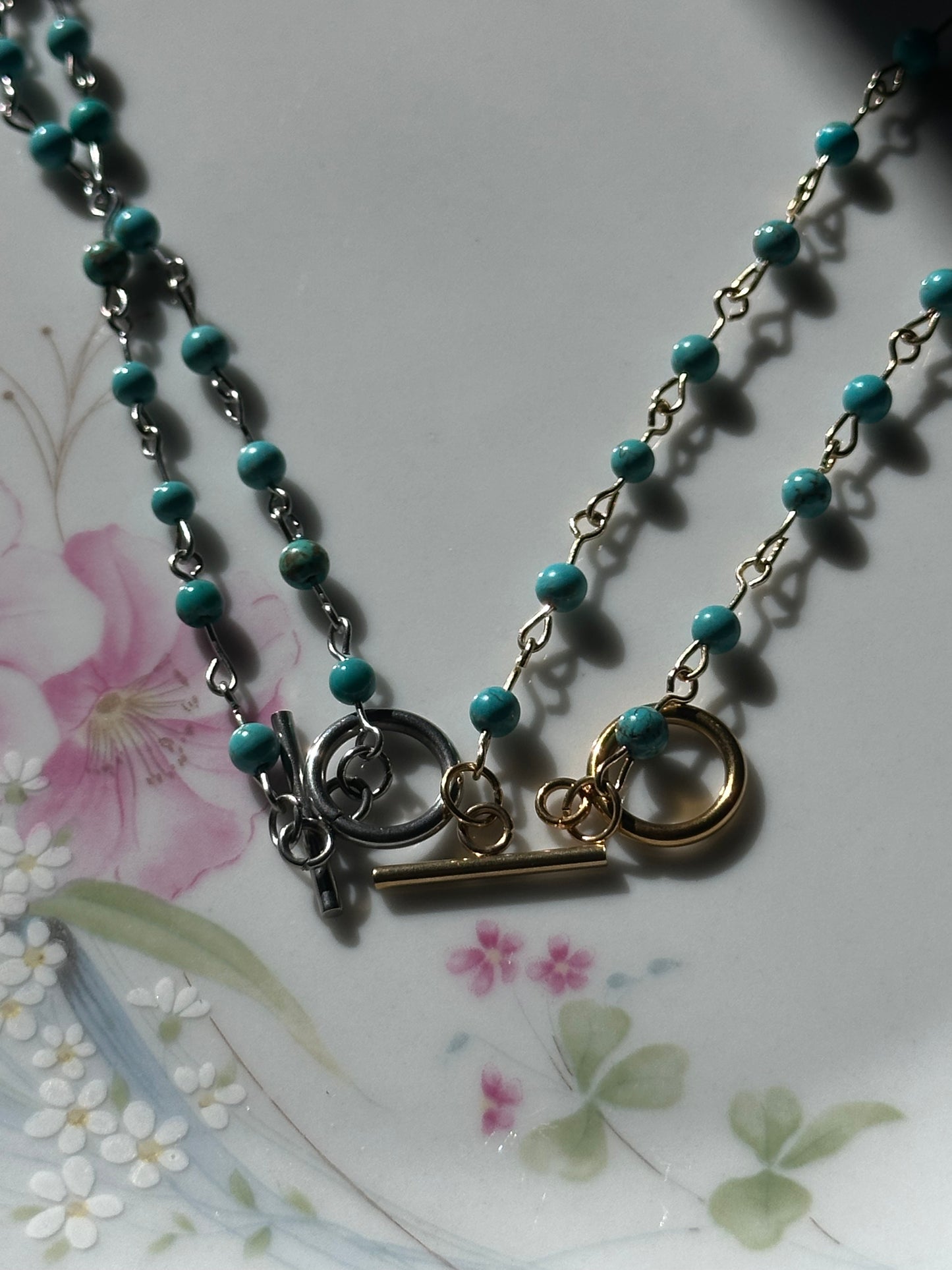 Turquoise Beaded Locket Necklace