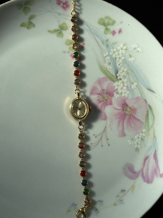 Rainbow Crystal Beaded Watch