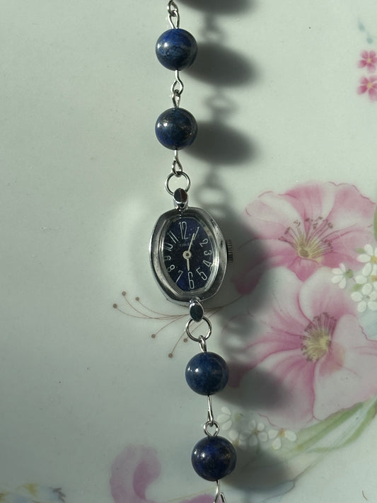 Lapis Lazuli Beaded Wire Watch