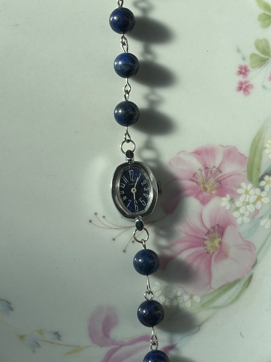 Lapis Lazuli Beaded Wire Watch