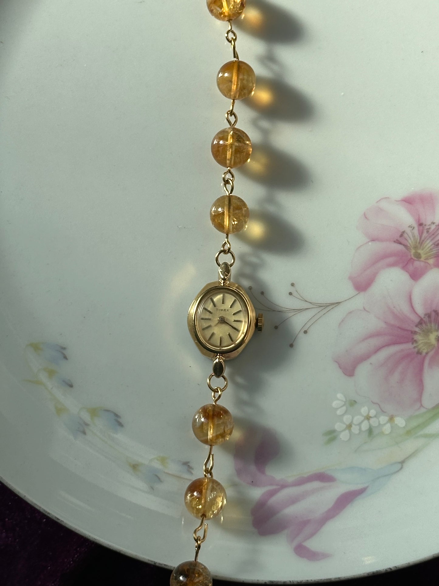 Citrine Crystal Beaded watch