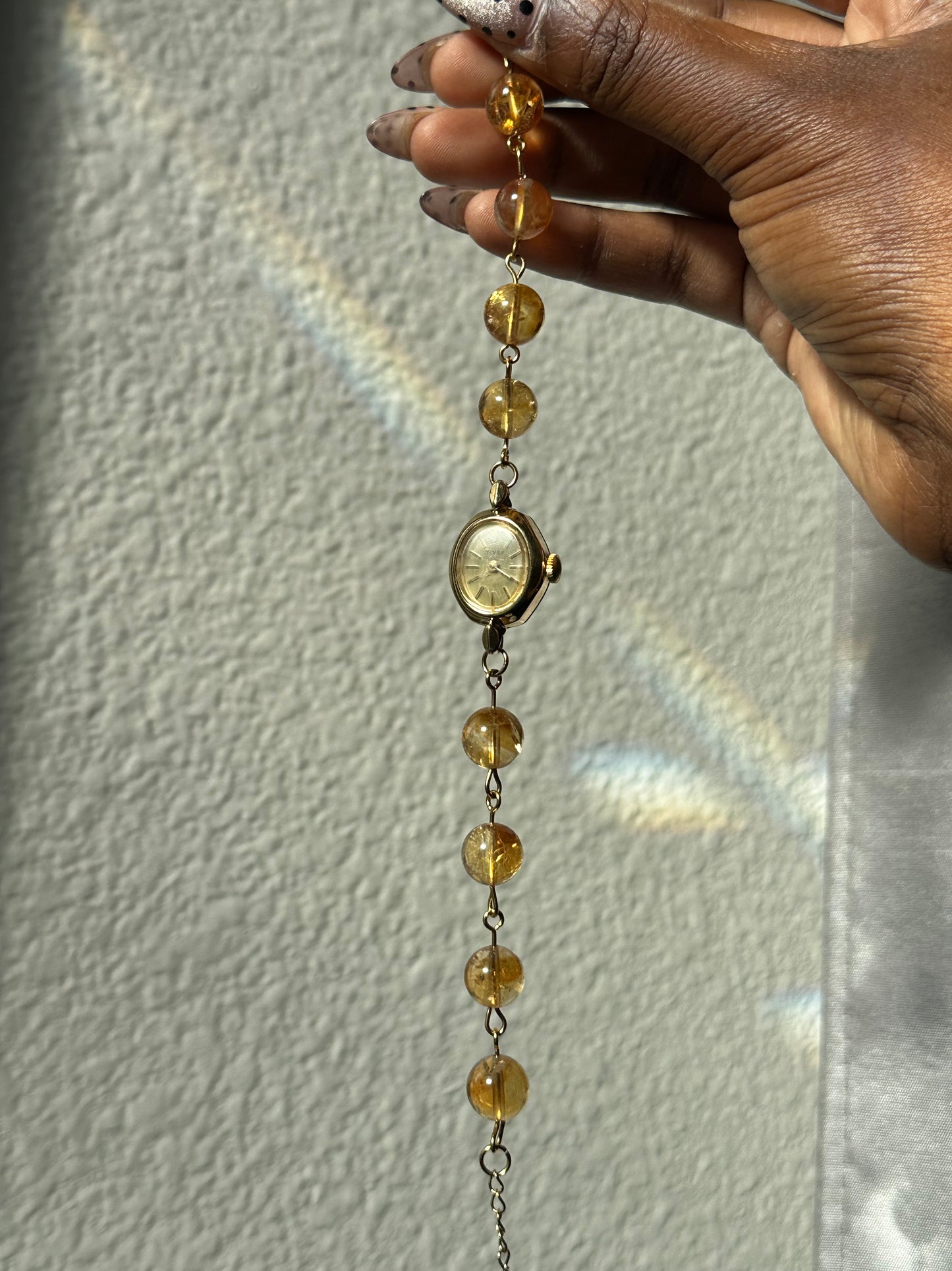Citrine Crystal Beaded watch