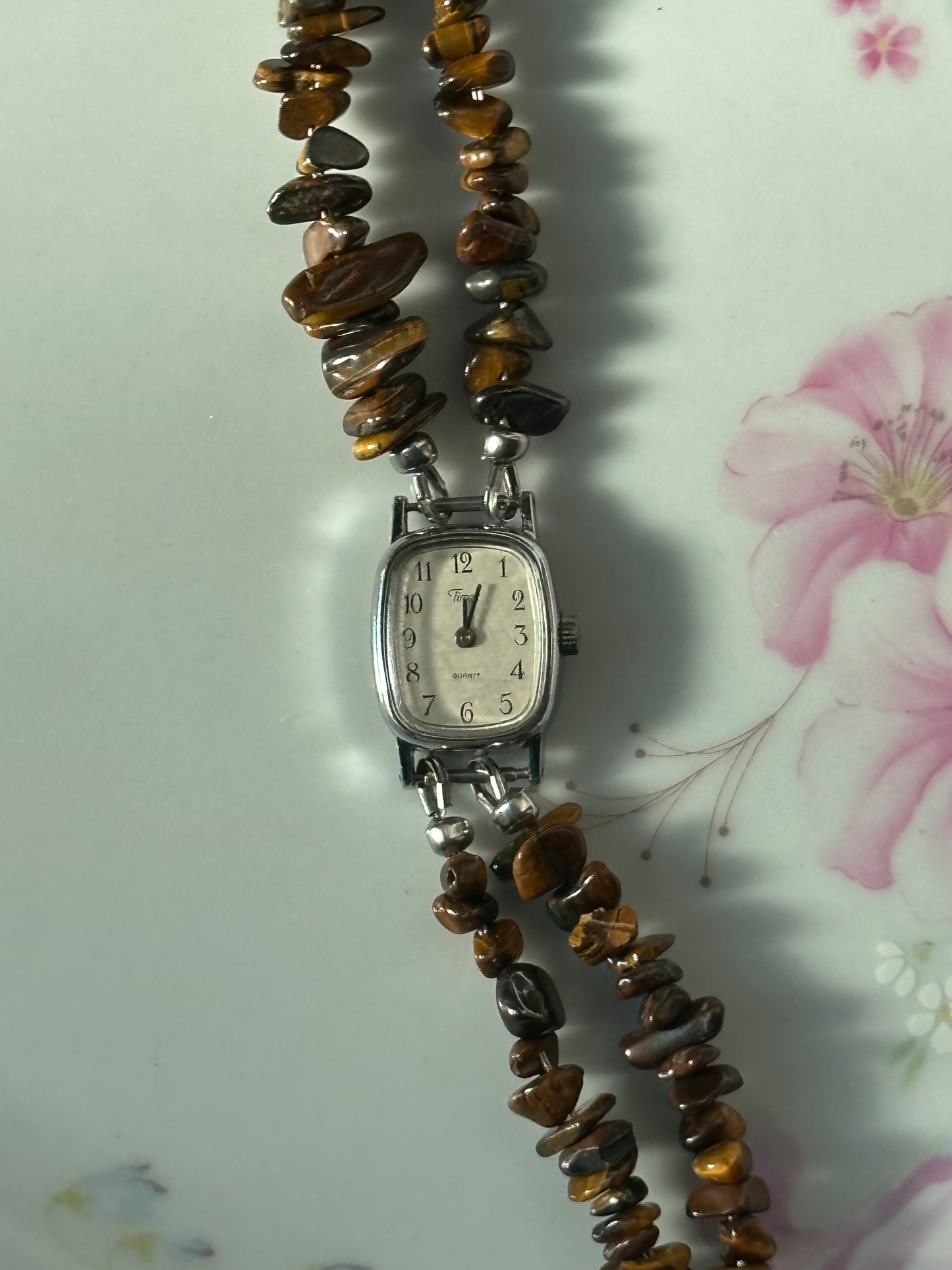 Beaded Tiger's Eye 2 Strand Watch