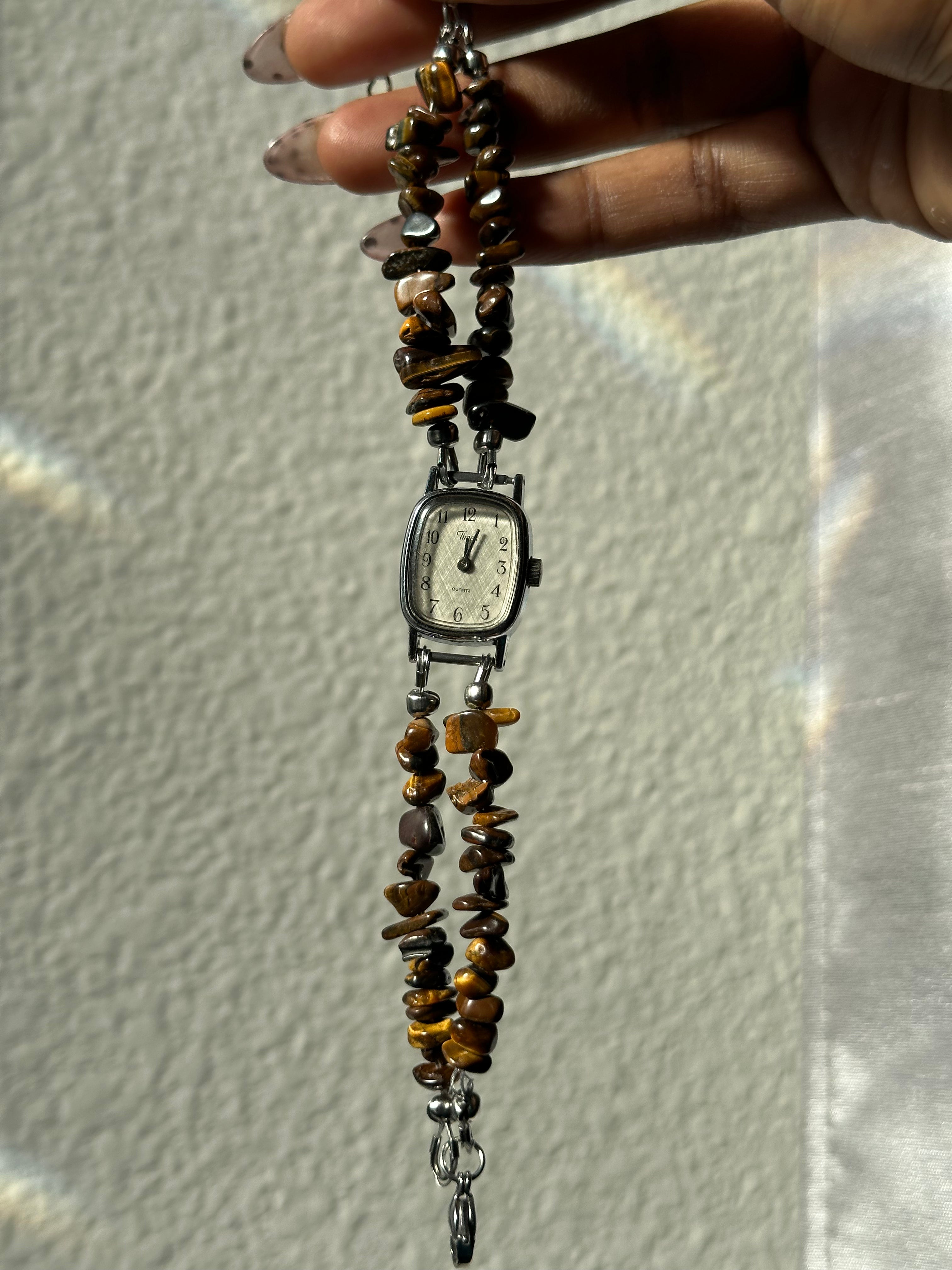 Beaded Tiger's Eye 2 Strand Watch