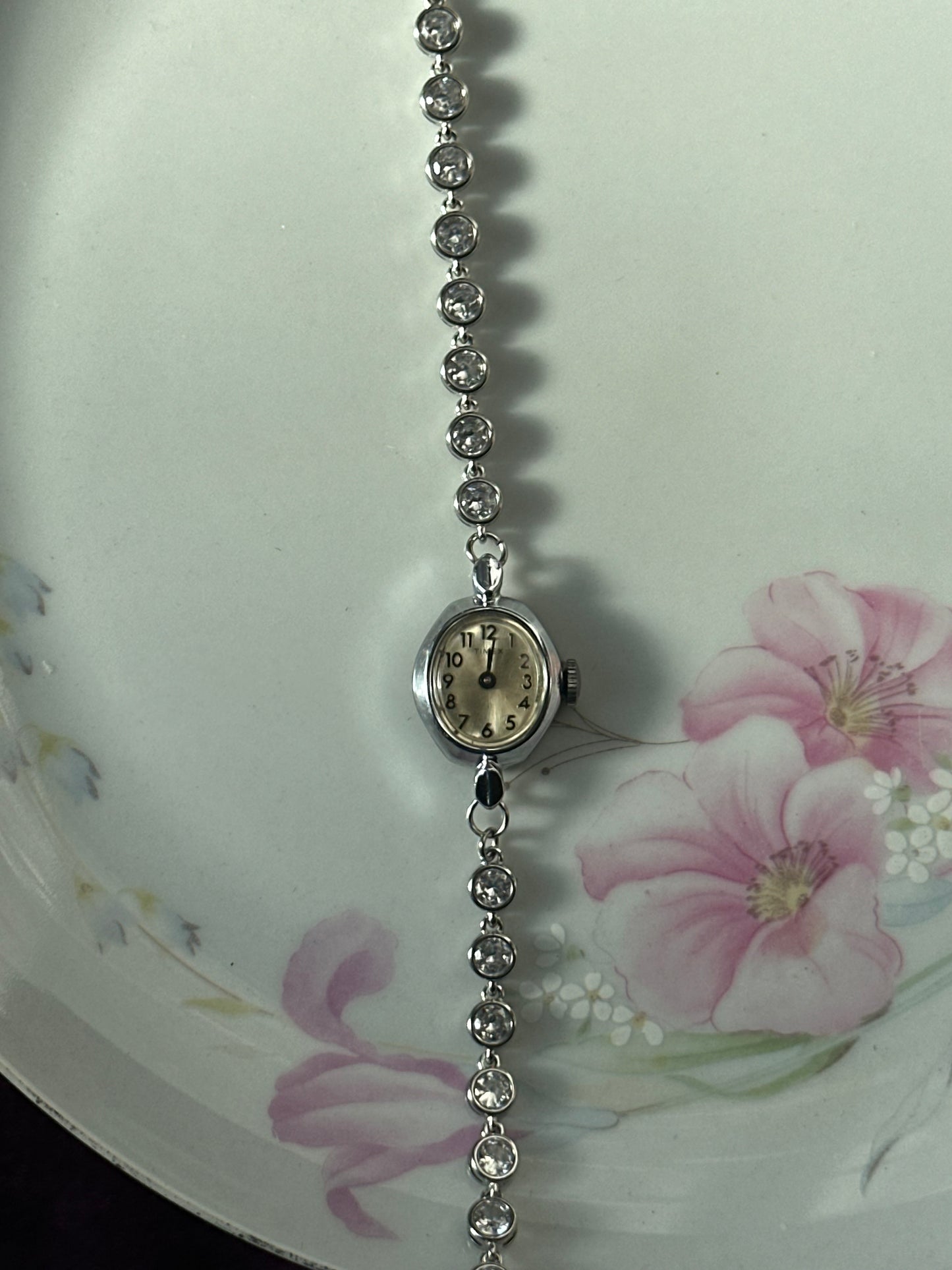 Silver CZ Crystal Watch