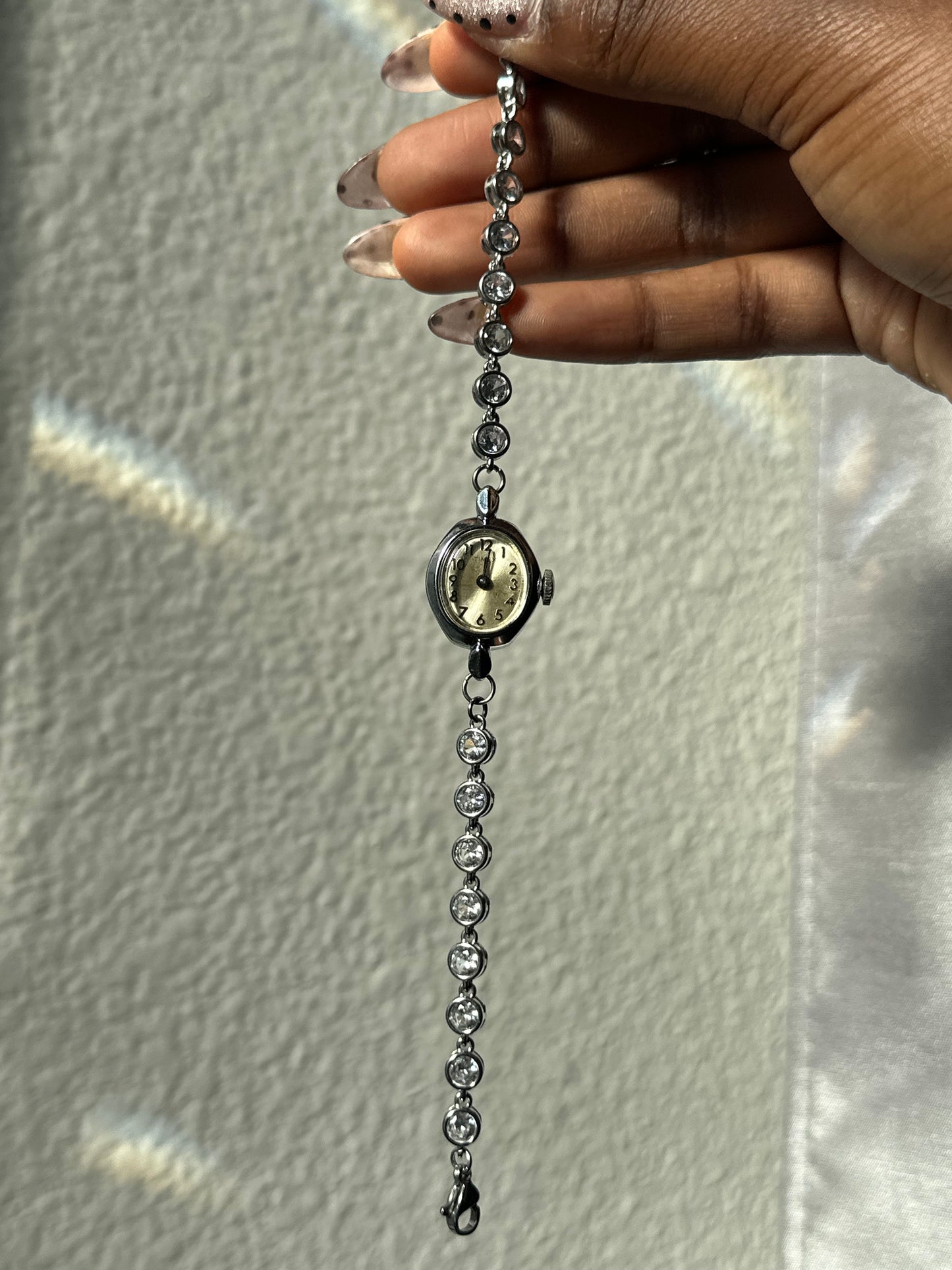 Silver CZ Crystal Watch