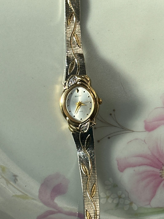 Elgin Silver Leaf Watch (Functional)