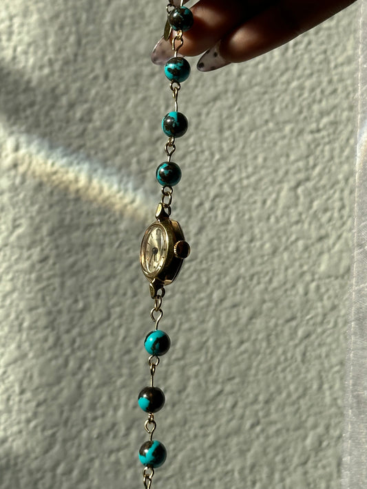 Turquoise Composite Beaded Watch