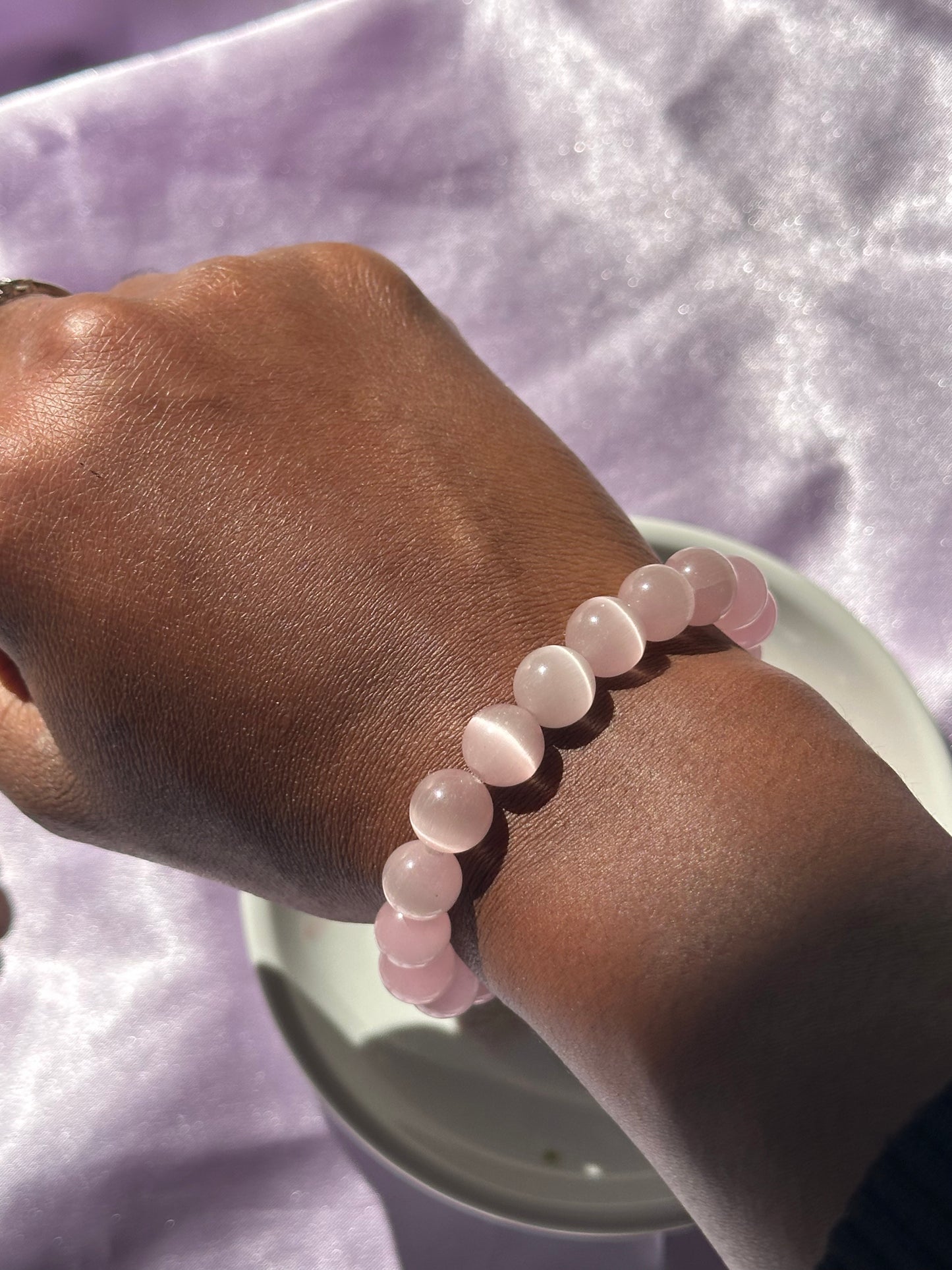 Blush Pink Cat's Eye Bracelet