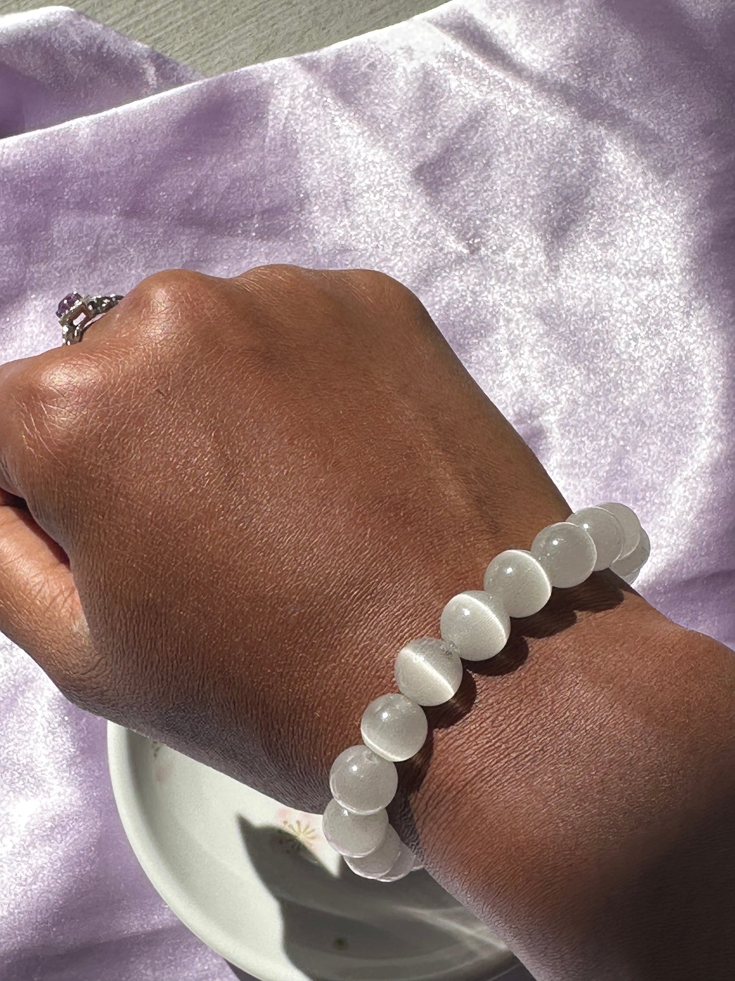 Light Silver Cat's Eye Bracelet