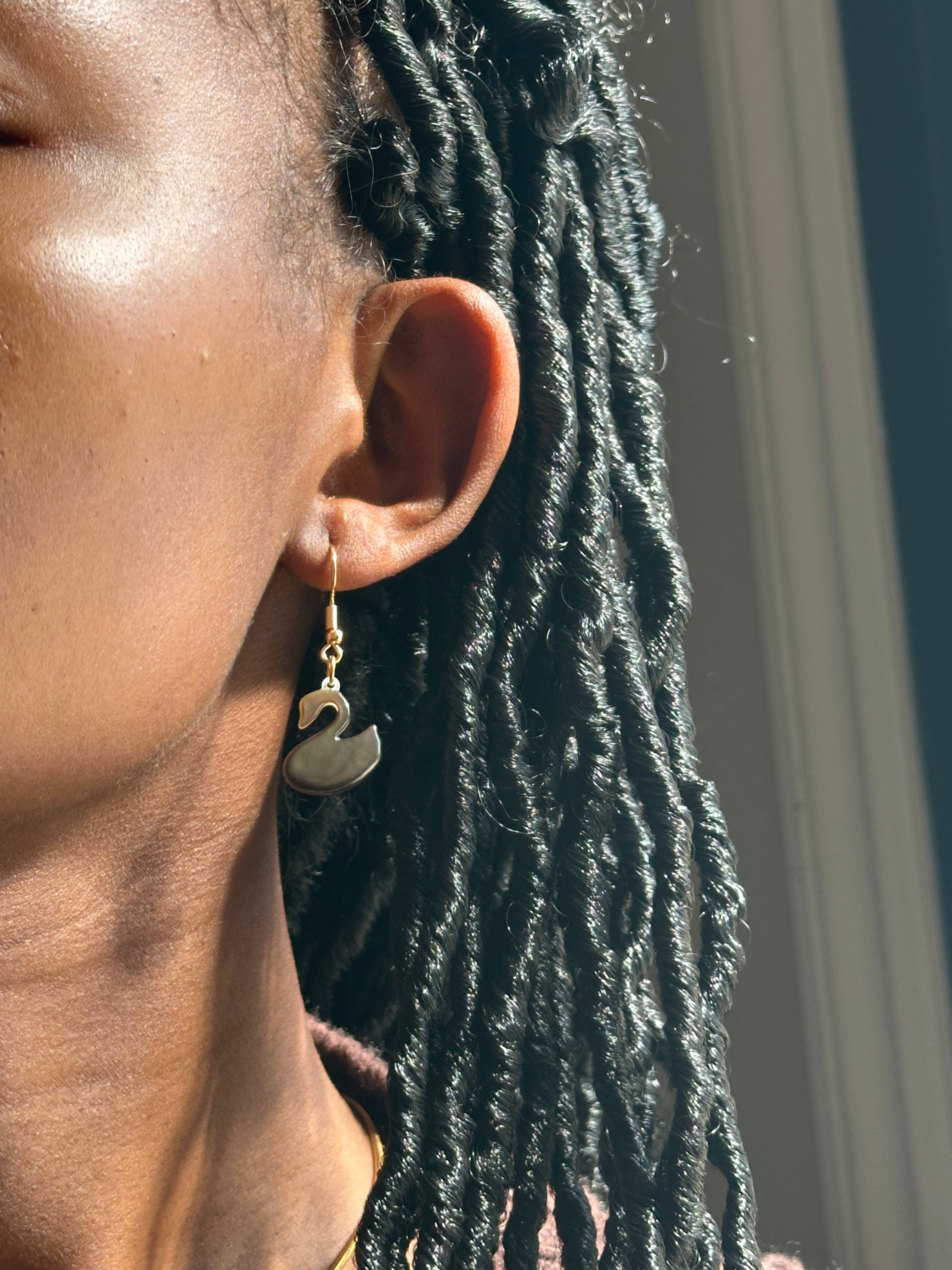 Swan Charm Earrings